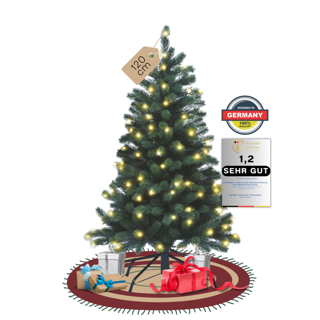SCHAUMEX Künstlicher Weihnachtsbaum | mit LED´s | PE-BM120