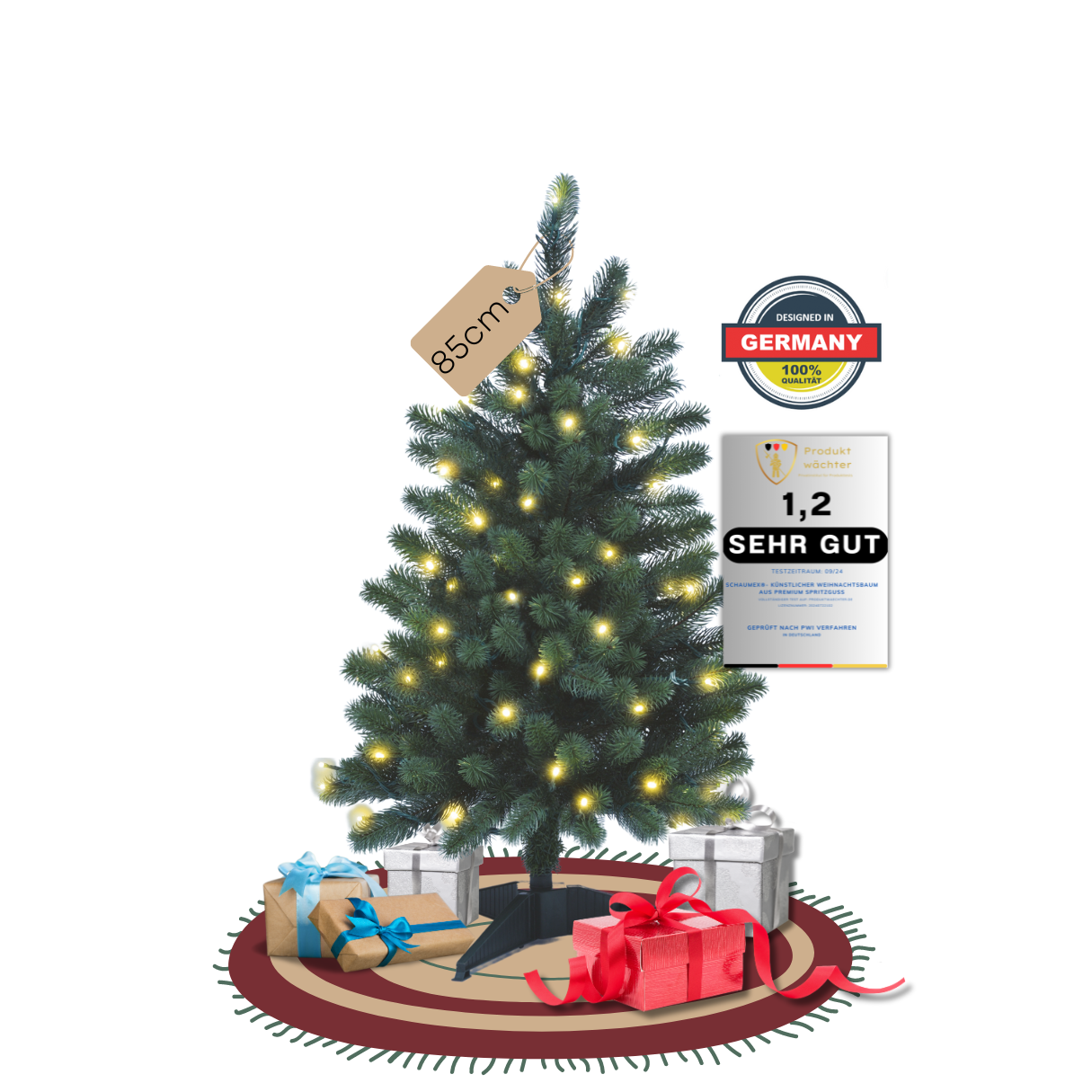SCHAUMEX Künstlicher Weihnachtsbaum | mit LED´s | PE-BM85