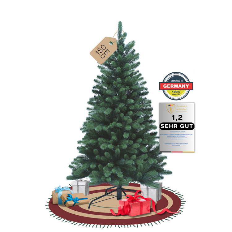 SCHAUMEX Künstlicher Weihnachtsbaum aus 100% Premium Spritzguss - Höhe: 150 cm ohne LED Beleuchtung ( PE-BO150 )