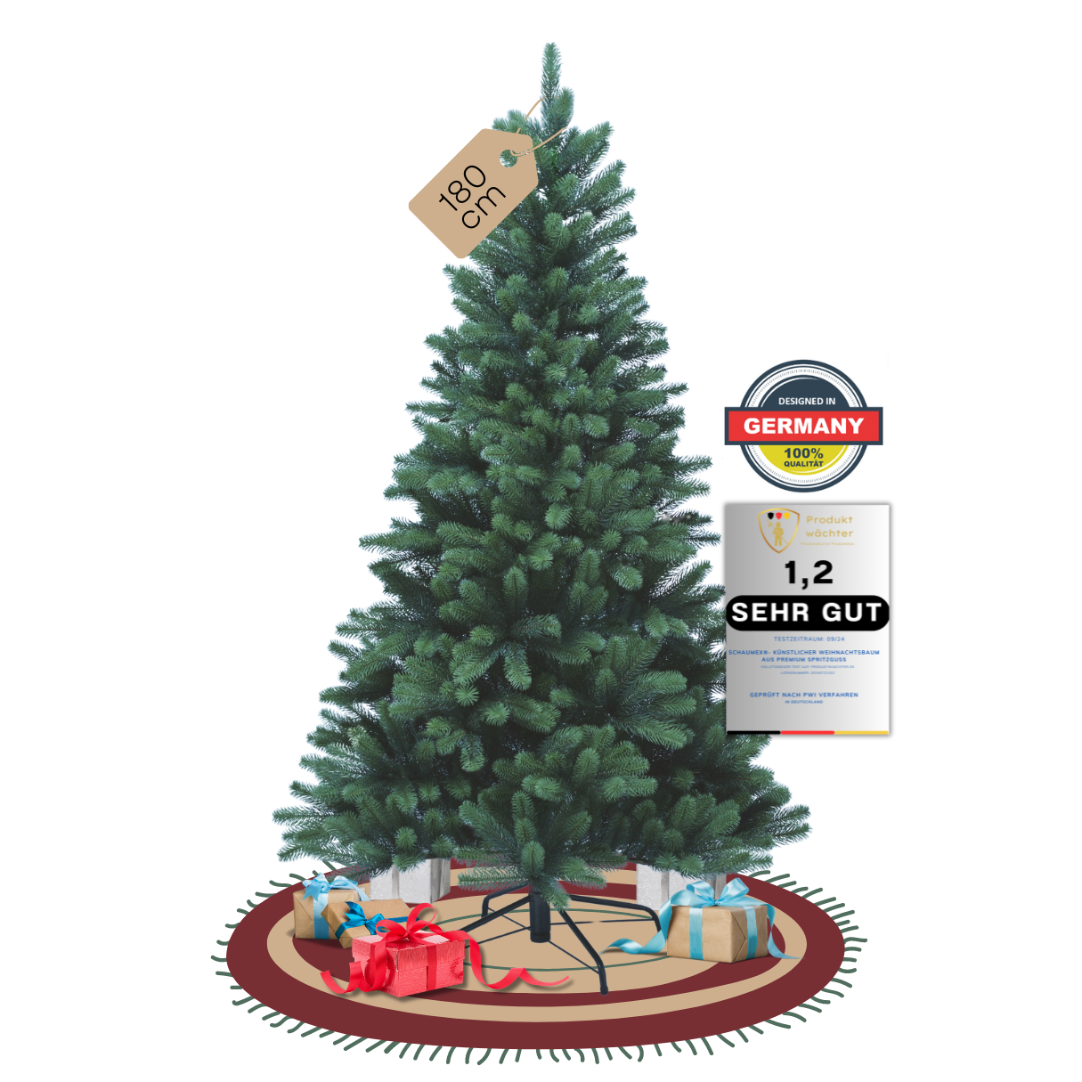 SCHAUMEX Künstlicher Weihnachtsbaum | ohne LED´s | PE-BO180