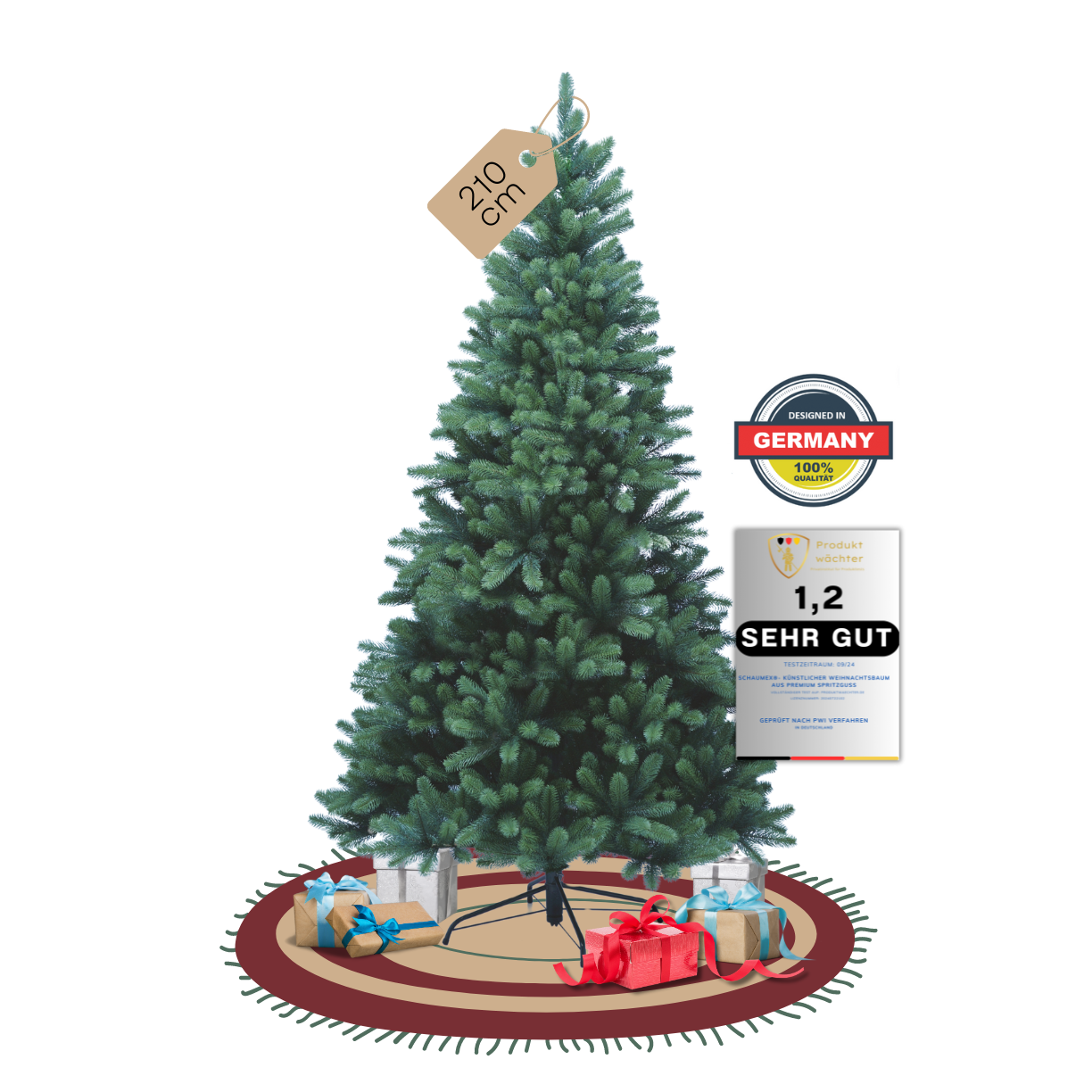 SCHAUMEX Künstlicher Weihnachtsbaum | ohne LED´s | PE-BO210