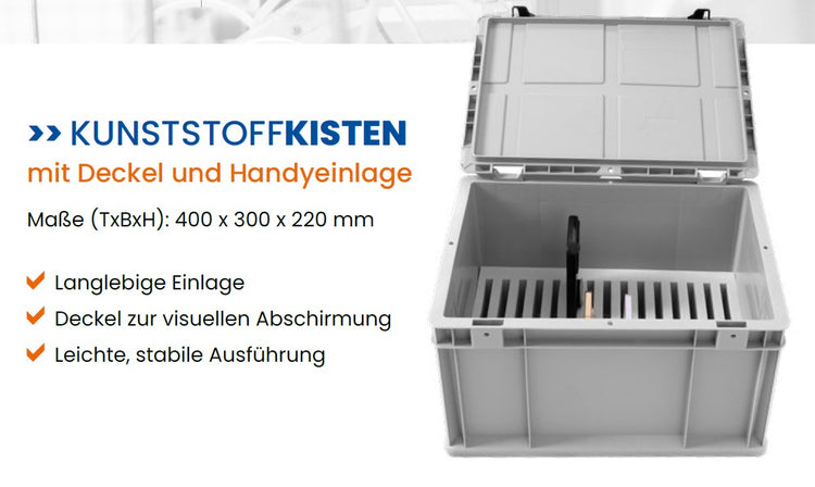 Handybox zur sicheren Smartphone-Aufbewahrung für Schulklassen und Co – Made in Germany