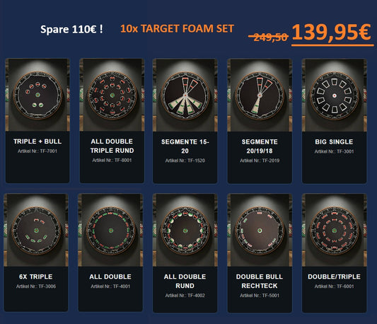10er Set Target Foam Zieltrainer Dart Training Abdeckung Schaumstoff Präzisionstraining Pad
