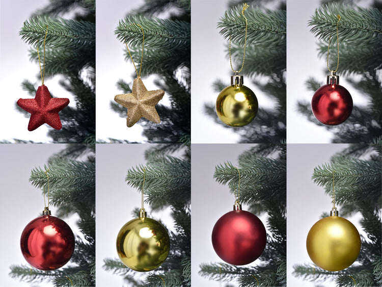 Schaumex Weihnachtsdekoration im Set mit bis zu 84 Teilen - Rot Gold -