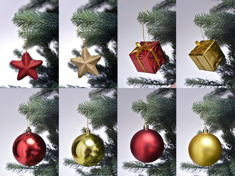 Schaumex Weihnachtsdekoration im Set mit bis zu 84 Teilen - Rot Gold -