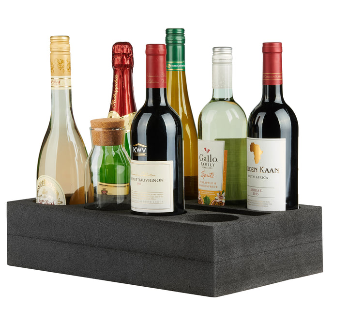 SCHAUMEX® Flaschenhalter aus Schaumstoff – Platz für 8 Flaschen/Getränke – Camping Wohnwagen, Wohnmobile, Boote