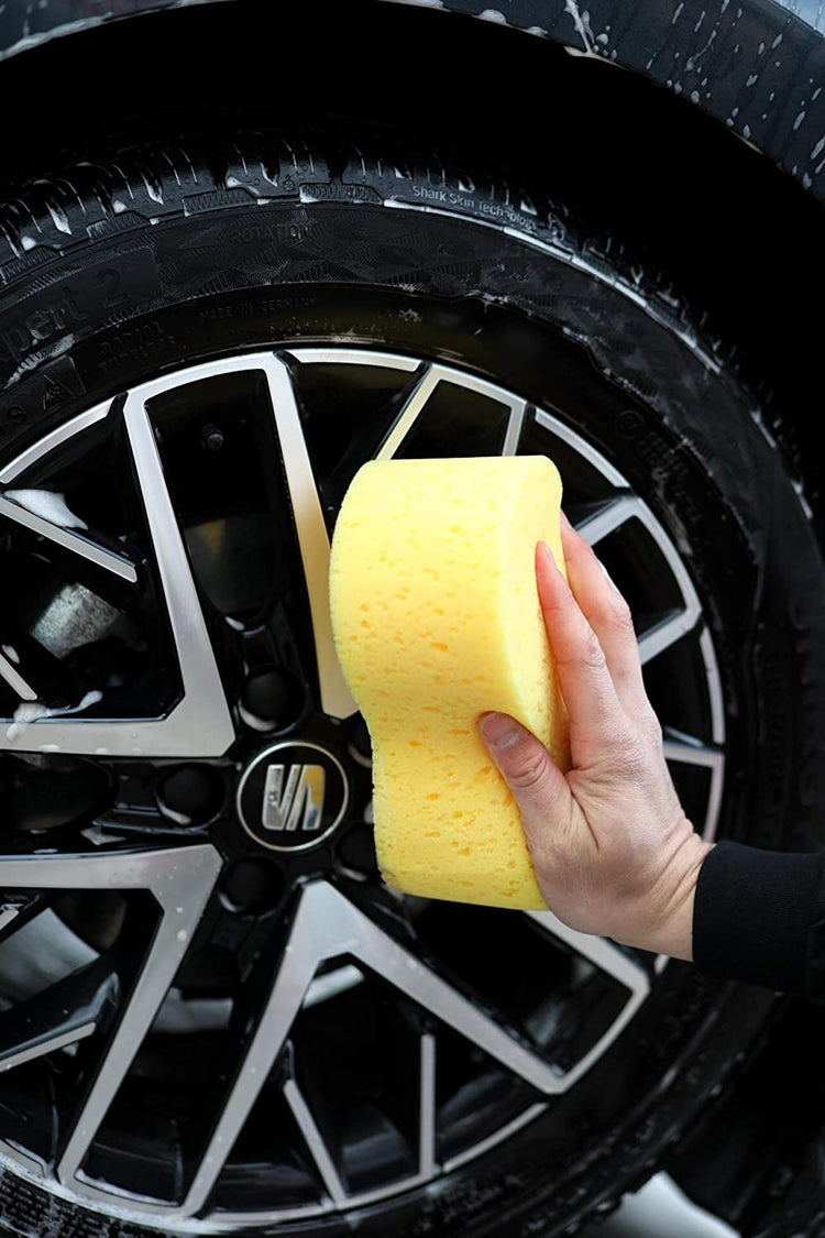 SCHAUMEX® 3er Set Jumbo Autoschwamm – lackschonend, kratzfrei, saugstark, entfernt Schmutz mühelos, Reinigung außen und innen, Felgen und Lack – Made in Germany