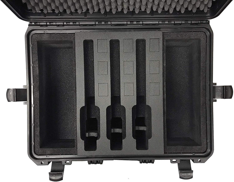 MC-CASES ® Professioneller Pistolenkoffer für bis zu 5 Pistolen und 9 Magazine – Waffenkoffer für Pistolen – Kurzwaffenkoffer