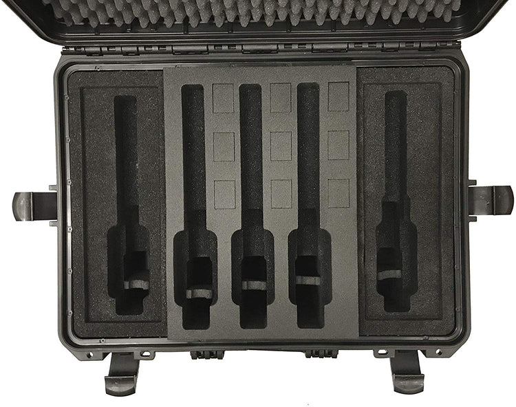 MC-CASES ® Professioneller Pistolenkoffer für bis zu 5 Pistolen und 9 Magazine – Waffenkoffer für Pistolen – Kurzwaffenkoffer