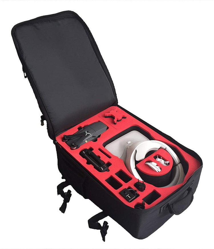 MC-CASES ® Professioneller Rucksack passend für DJI Mavic Pro mit Platz für Akkus und viel Zubehör (DJI Goggles auch RE und Mavic Pro Kombo Rucksack Schwarz)