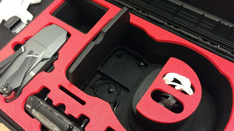 Transportkoffer für DJI Goggles / RE Edition (zusammengesetzt) und DJI Mavic Pro / Platinum mit Platz für 4 Akkus und Zubehör von MC-CASES - Outdoor Koffer - IP67 Wasserdicht!