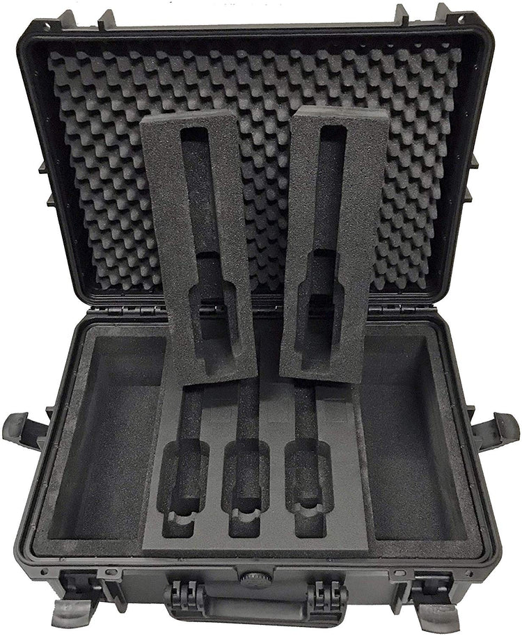 MC-CASES ® Professioneller Pistolenkoffer für bis zu 5 Pistolen und 9 Magazine – Waffenkoffer für Pistolen – Kurzwaffenkoffer