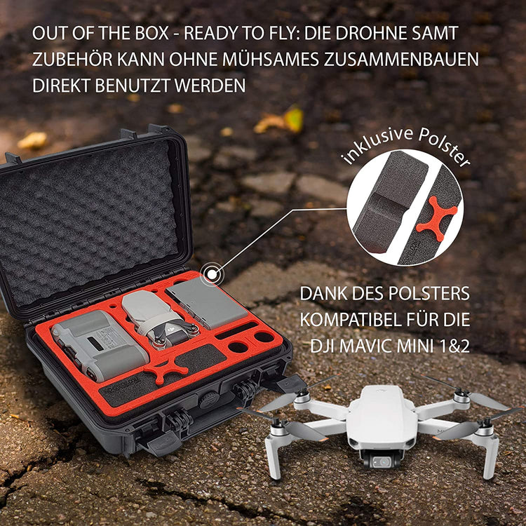 MC-CASES® Koffer für DJI Mini 2 und Zubehör - Explorer Edition für die Fly More Combo -