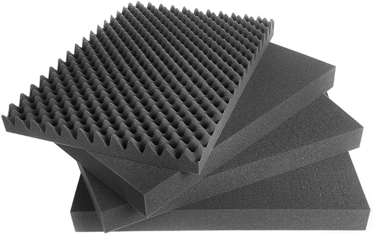 Kofferset bestehend aus 2x Würfelschaum, 1x Schaumstoffplatte, 1x Noppenschaum ( 500mm x 350mm x 45mm )