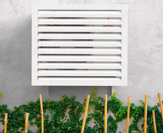 Abdeckung / Schutzhaube "Blade" für außen Klimaanlage / Klimagerät oder Wärmepumpe sowie für Poolfilteranlagen aus hochwertigem Verbundaluminium