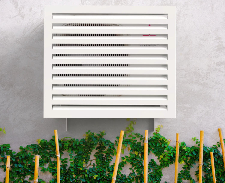 Abdeckung / Schutzhaube "Blade" für außen Klimaanlage / Klimagerät oder Wärmepumpe sowie für Poolfilteranlagen aus hochwertigem Verbundaluminium