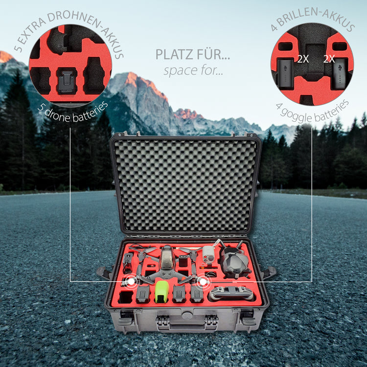 Professioneller Transportkoffer für DJI FPV Combo auch mit Schutzstreben - Fly More Set - Explorer Edition