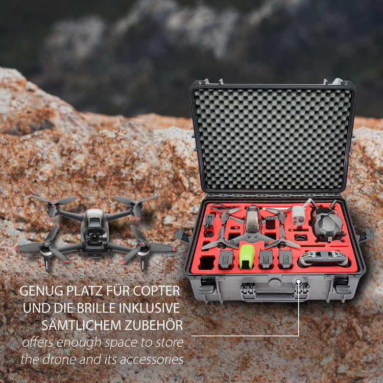 Professioneller Transportkoffer für DJI FPV Combo auch mit Schutzstreben - Fly More Set - Explorer Edition