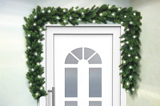 Schaumex PE Spritzguss Girlande 270cm lang mit 45 warmweißen LED - Premium aus Deutscher Entwicklung