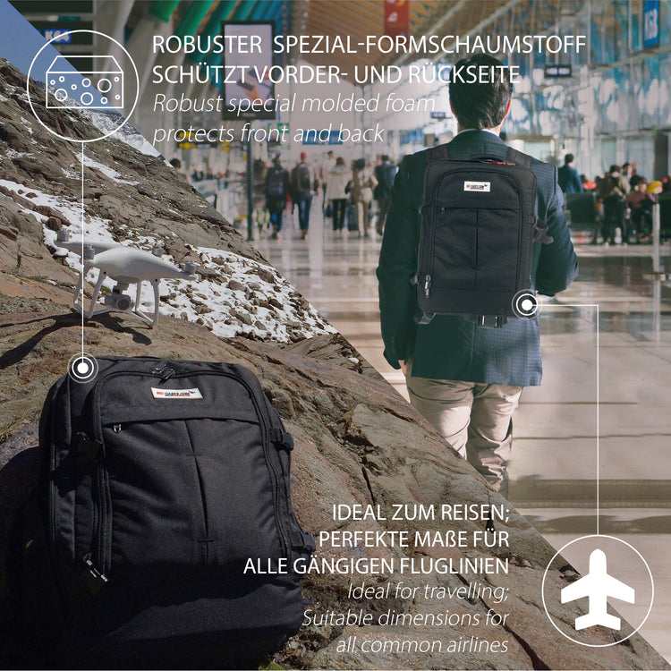MC-CASES Rucksack für DJI Mini 3 Pro und viel Zubehör.