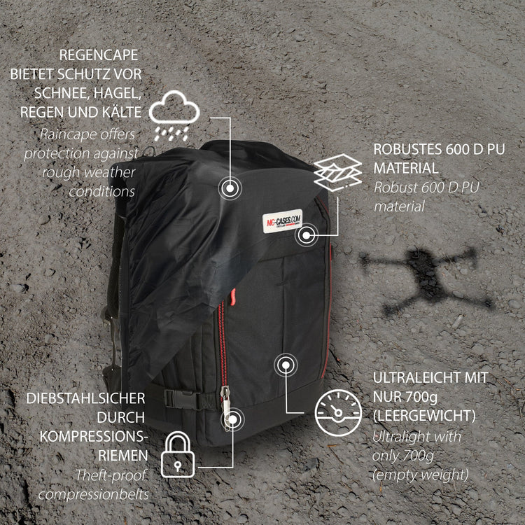 MC-CASES Rucksack für DJI Mini 3 Pro und viel Zubehör.