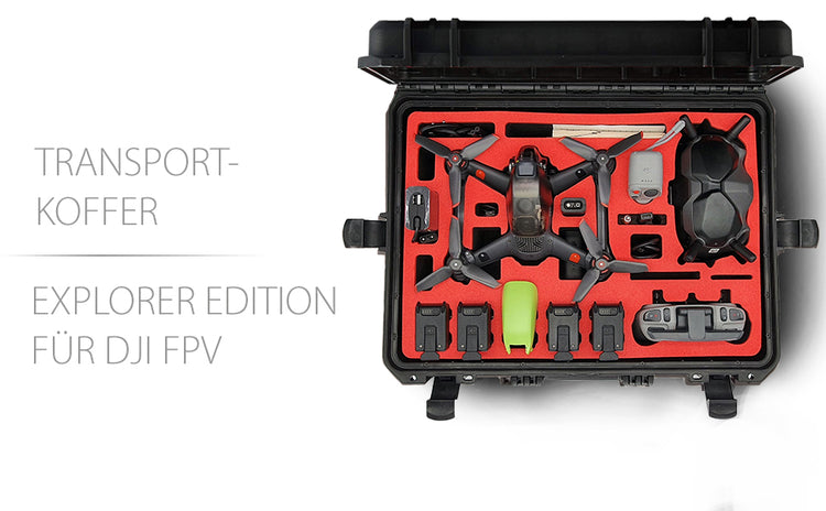 Professioneller Transportkoffer für DJI FPV Combo auch mit Schutzstreben - Fly More Set - Explorer Edition