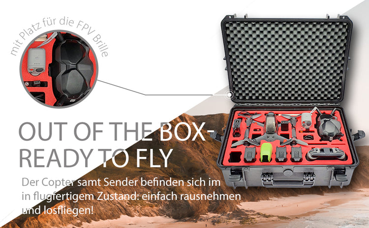 Professioneller Transportkoffer für DJI FPV Combo auch mit Schutzstreben - Fly More Set - Explorer Edition