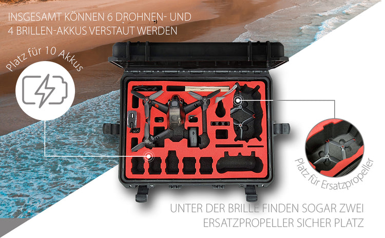 Professioneller Transportkoffer für DJI FPV Combo auch mit Schutzstreben - Fly More Set - Explorer Edition
