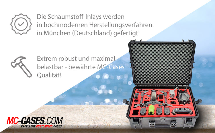 Professioneller Transportkoffer für DJI FPV Combo auch mit Schutzstreben - Fly More Set - Explorer Edition