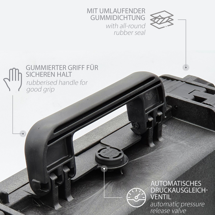 MC-CASES® Uhrenkoffer Transportkoffer für bis zu 14 Uhren - Wasserdicht - Abschließbar - Extrem geschützt -