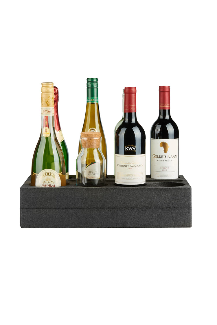 SCHAUMEX® Flaschenhalter aus Schaumstoff – Platz für 8 Flaschen/Getränke – Camping Wohnwagen, Wohnmobile, Boote