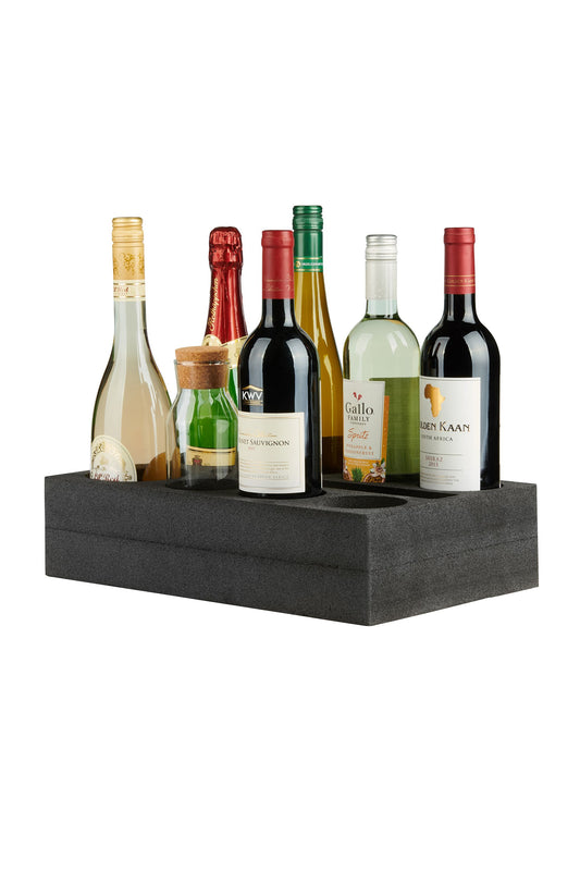 SCHAUMEX® Flaschenhalter aus Schaumstoff – Platz für 8 Flaschen/Getränke – Camping Wohnwagen, Wohnmobile, Boote