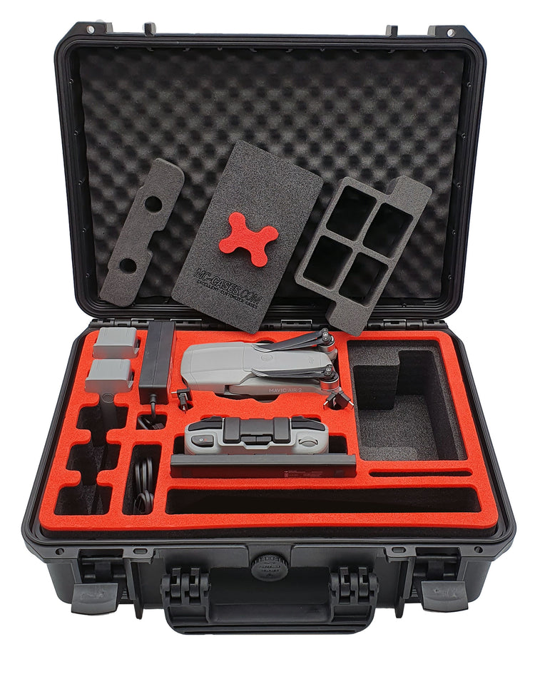 MC-CASES® Koffer für DJI Mavic Air 2S oder Air 2 auch mit DJI Smart Controller - Explorer Edition - Platz für bis zu 9 Akkus -