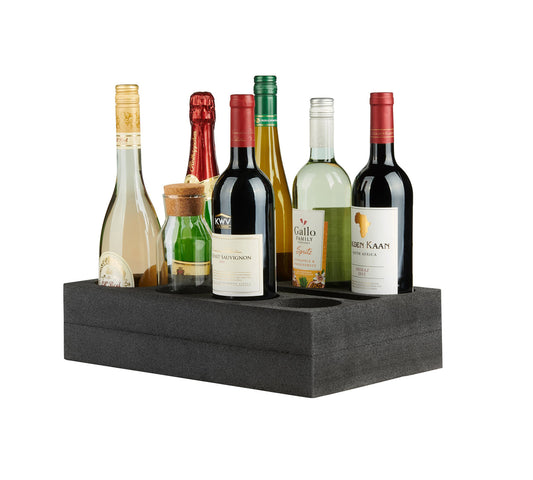 SCHAUMEX® Flaschenhalter aus Schaumstoff – Platz für 8 Flaschen/Getränke – Camping Wohnwagen, Wohnmobile, Boote