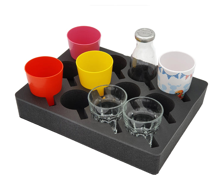 SCHAUMEX®Premium Tassenhalter Glashalter - Platz für 12 Stück - Für Camping Wohnmobil & Wohnwagen..