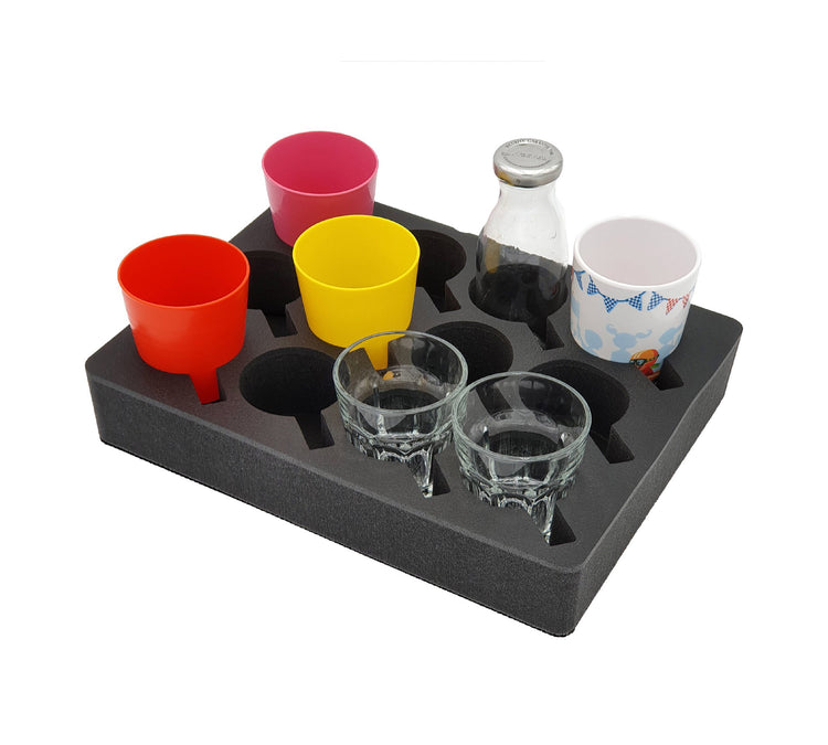 SCHAUMEX®Premium Tassenhalter Glashalter - Platz für 12 Stück - Für Camping Wohnmobil & Wohnwagen..