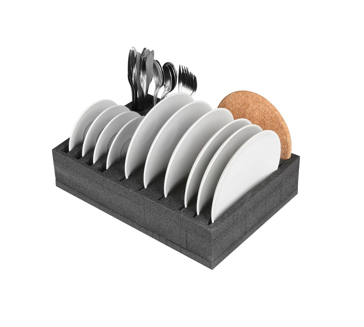 SCHAUMEX Tellerhalter und Besteckhalter Wohnmobil Wohnwagen Boot mit Platz für 12 Teller - top