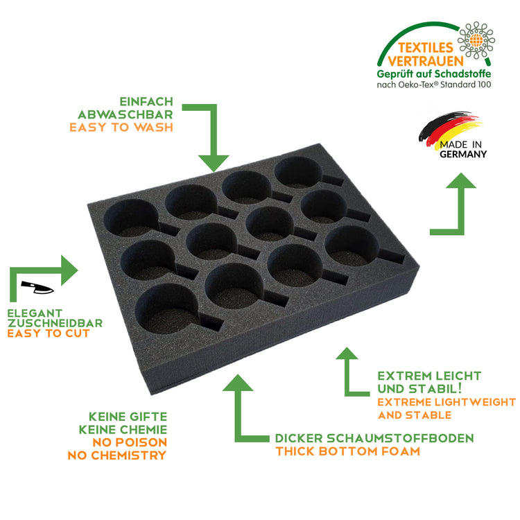 SCHAUMEX®Premium Tassenhalter Glashalter - Platz für 12 Stück - Für Camping Wohnmobil & Wohnwagen..