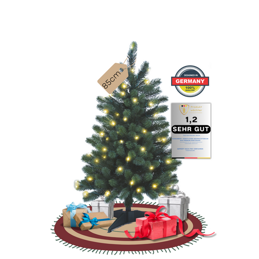 SCHAUMEX Künstlicher Weihnachtsbaum mit LED Beleuchtung aus Premium Spritzgus - Höhe: 85cm ( PE-BM85 )