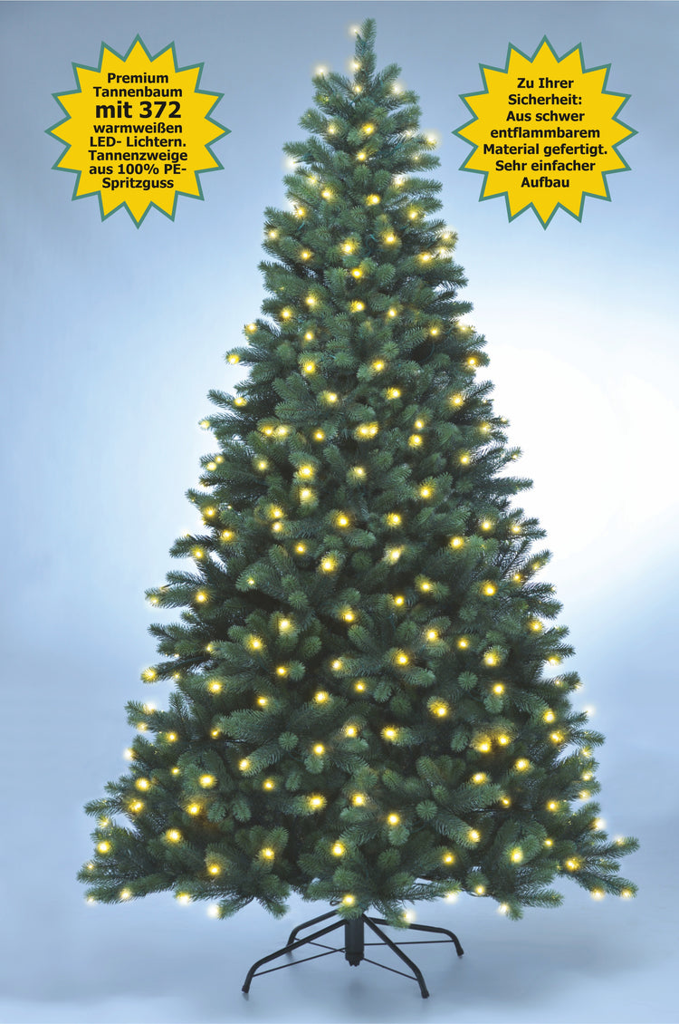 SCHAUMEX Künstlicher Weihnachtsbaum - Höhe: 240cm mit LED Beleuchtung aus Premium Spritzguss ( PE-BM240 )