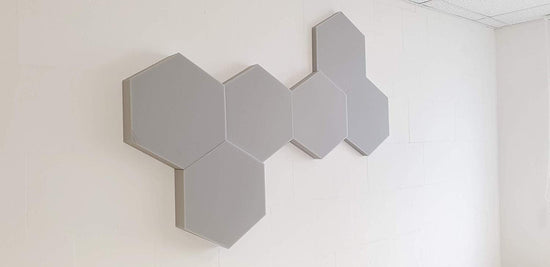 6x Basotect® G+ Schall-Absorber-Platten – Hexagon