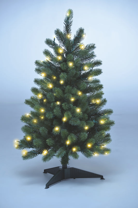 SCHAUMEX Künstlicher Weihnachtsbaum - Höhe: 85cm mit LED Beleuchtung aus Premium Spritzguss ( PE-BM85 )