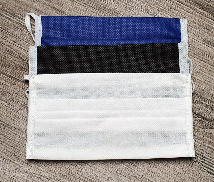 3 Farben Mehrweg Stoffmasken Set aus Textil - 2 lagig - Vliesstoff - Farbe: Farbmix -  mehrfach waschbar bei 60°C