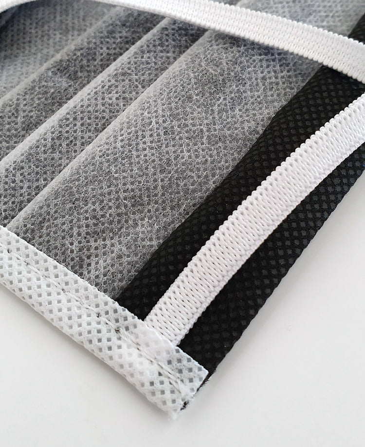 3x Mehrweg Stoffmasken aus Textil - 2 lagig - Vliesstoff - Farbe: Schwarz - mehrfach waschbar bei 60°C