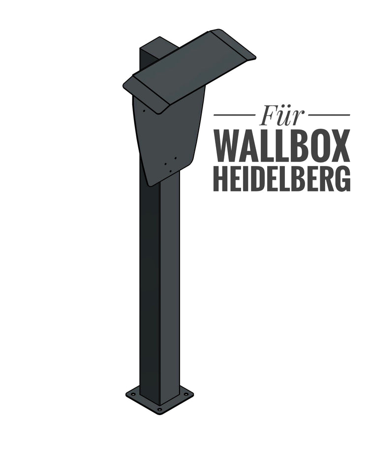 Ladesäule passend für Heidelberg Wallbox mit Dach | Ständer | Standfuß | Stele