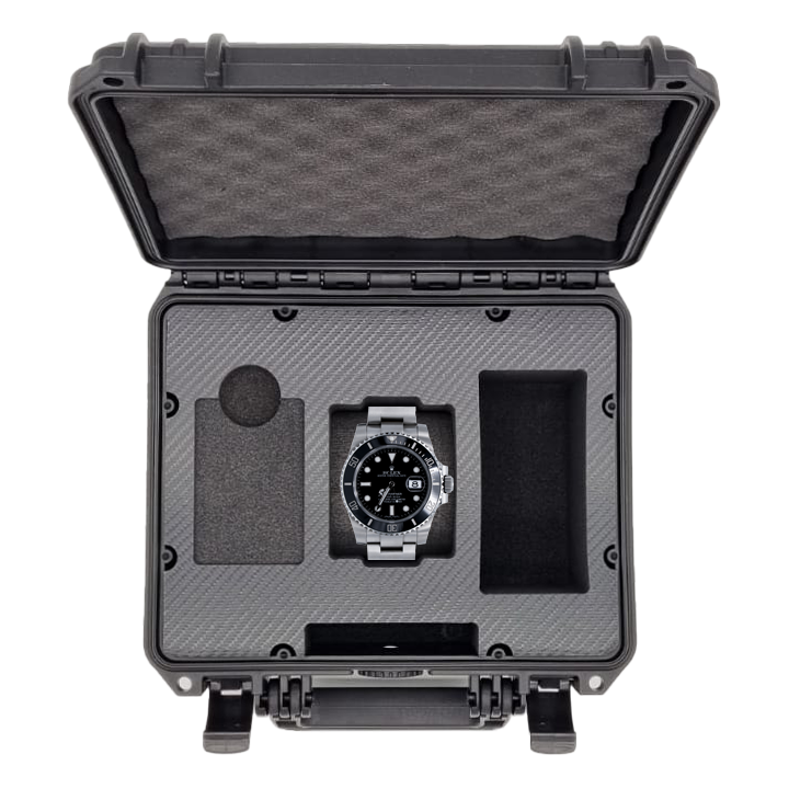 MC-CASES ® Uhrenkoffer Transportkoffer für eine Uhr - Reisekoffer - Wasserdicht - Abschließbar - Perfekt für Reisen - Extrem geschützt - Made in Germany