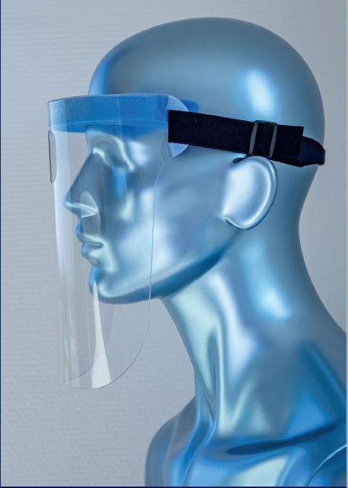 Zahnarzt Gesichtsvisier mit Lupenbrillenaussparung - sehr hochwertig - PET Kunststoff Schutzschild (Dent Version)