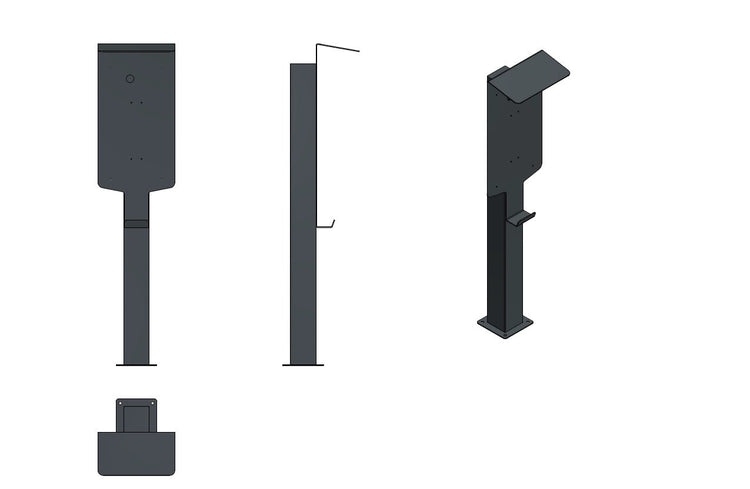 Ladesäule passend für KEBA P20, P30 Wallbox mit Dach | Ständer | Standfuß | Stele
