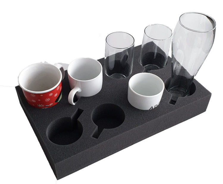 SCHAUMEX® Becher- & Tassenhalter Gläserhalter XL - Platz für 8 Große Tassen und Gläser -